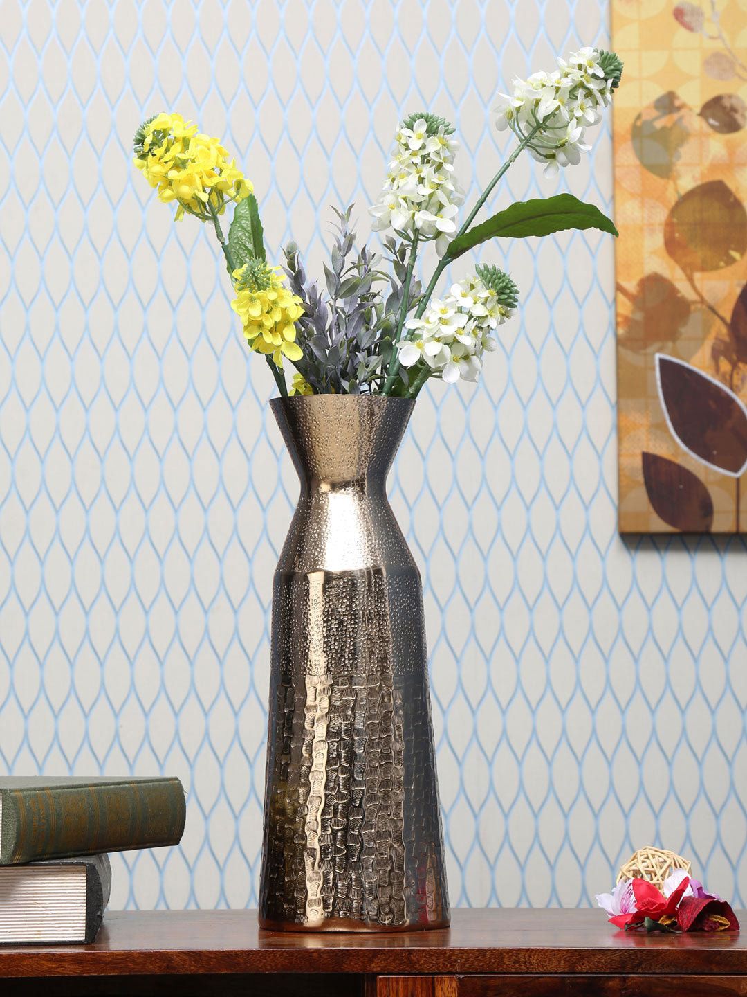 Athome by Nilkamal  Gold-Toned Textured Vases Price in India
