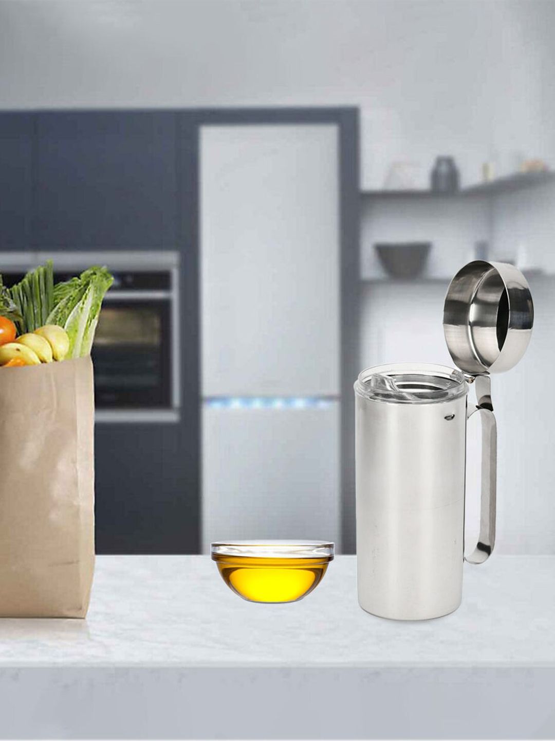 Athome by Nilkamal Grey  Solid Oil Can 750 ml Price in India