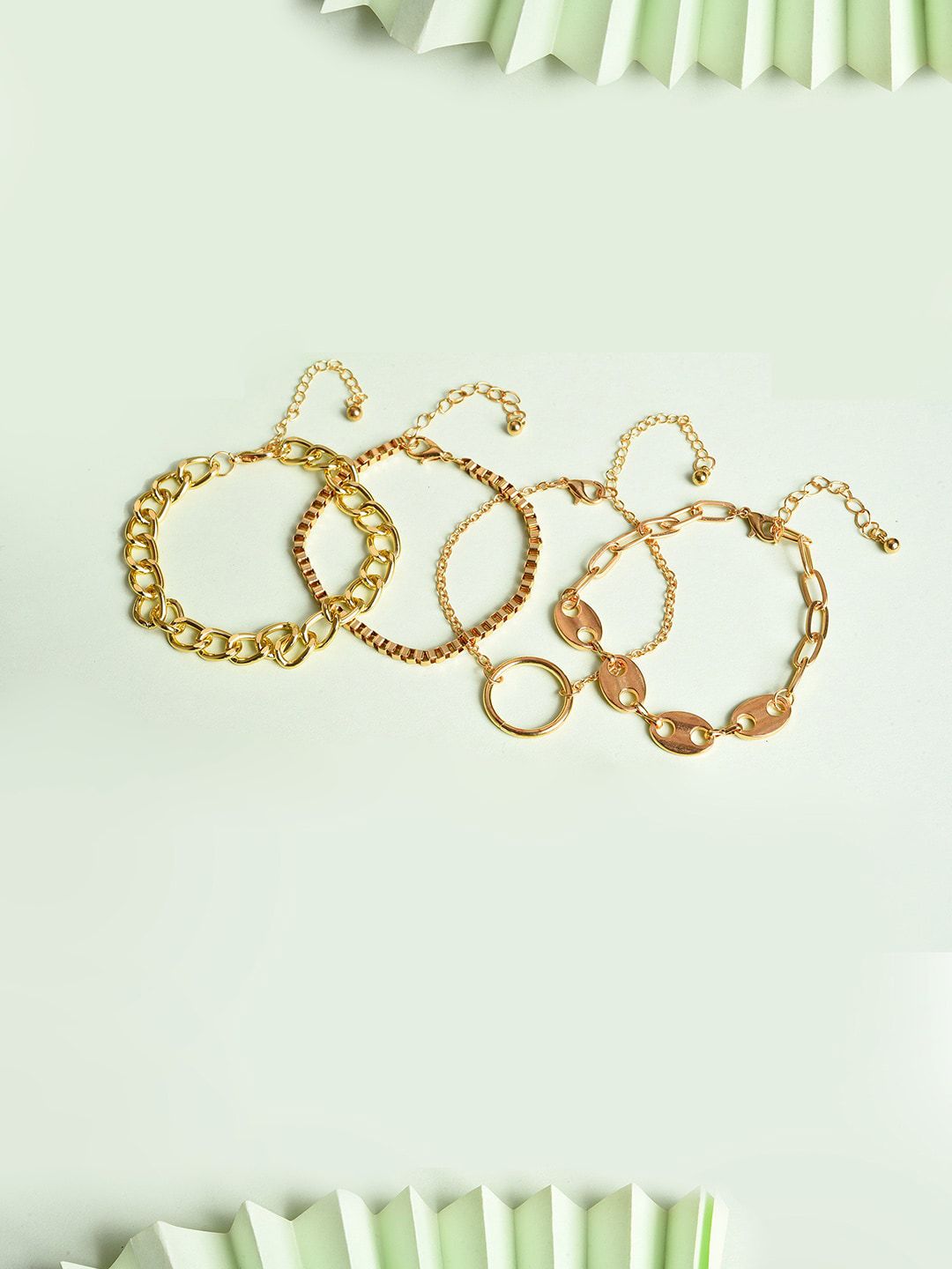 SOHI Women 4 Gold-Toned Gold-Plated Link Bracelet Price in India