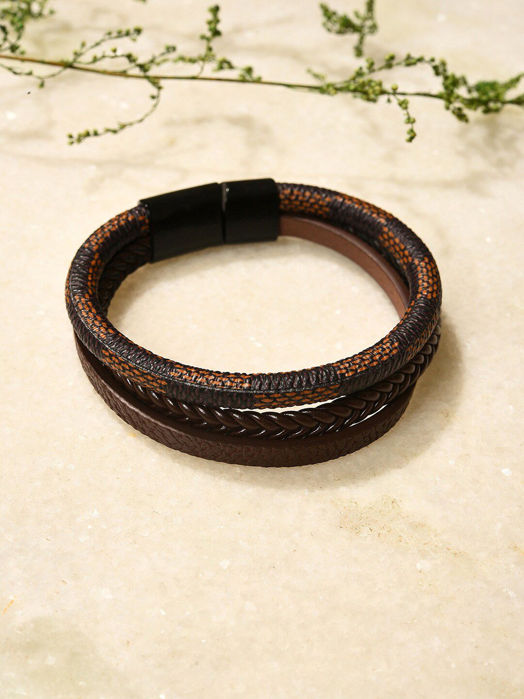 SOHI Women Brown Leather Ring Bracelet Price in India