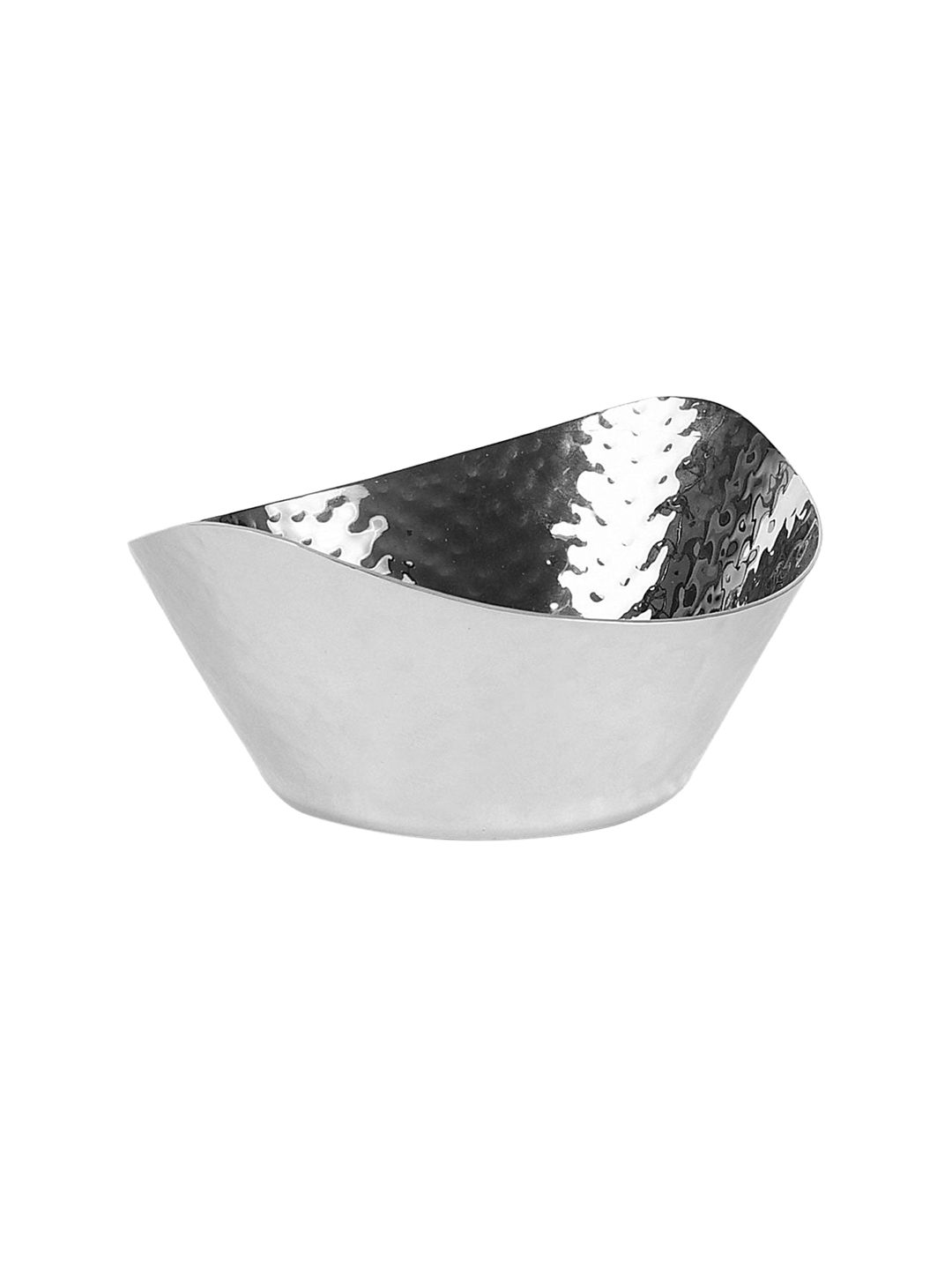 Athome by Nilkamal Silver-Toned Textured & Boat Shaped Snack Bowl Price in India