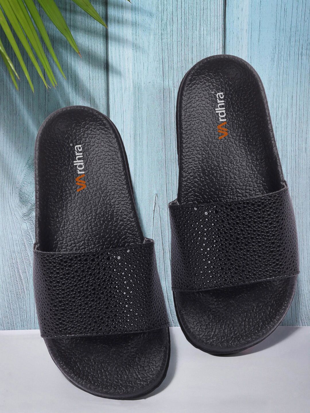 Vardhra Women Black Sliders Price in India