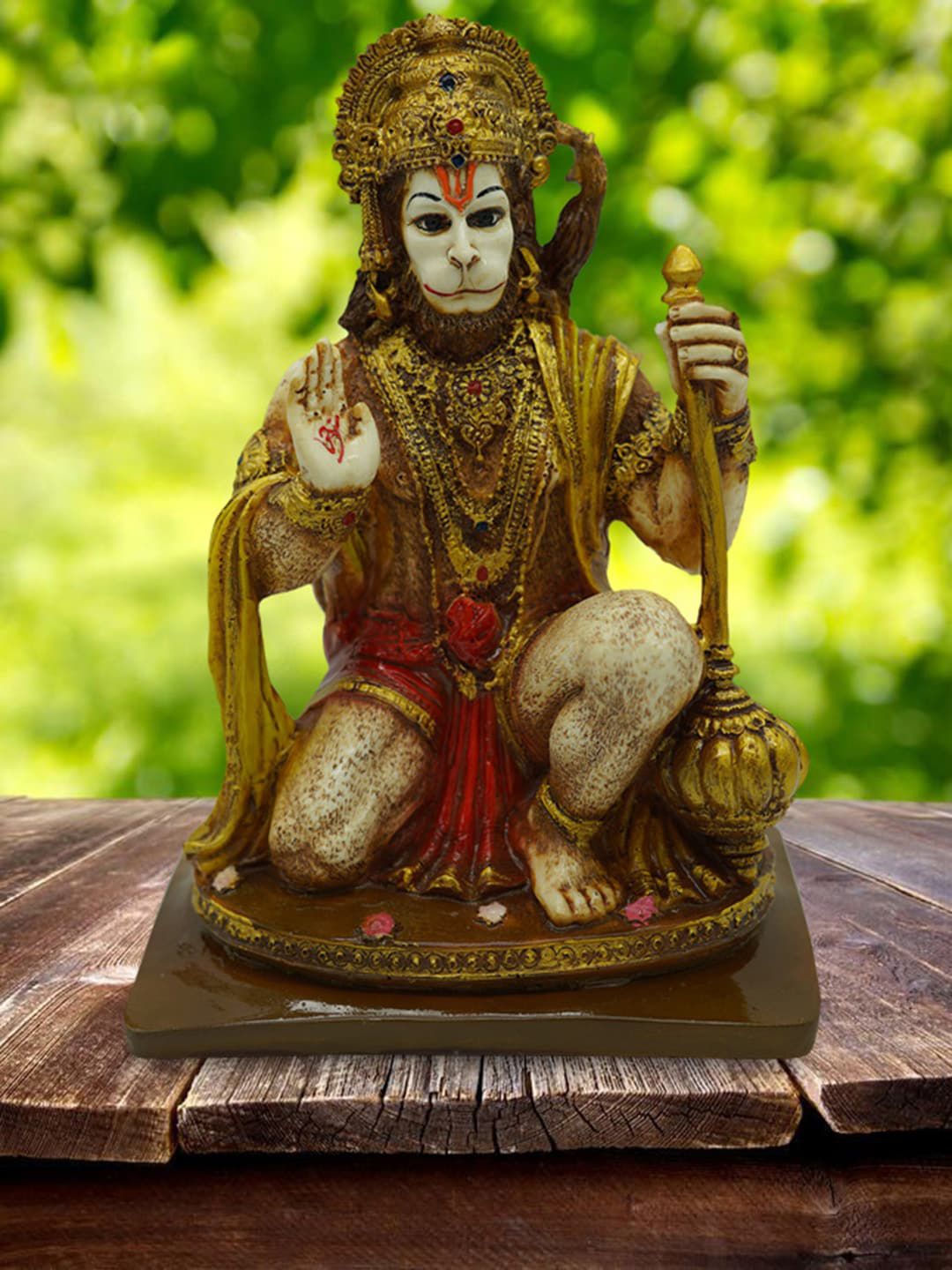 Gallery99 Gold and Red Hand painted Lord Hanuman giving blessing Idol Showpieces Price in India