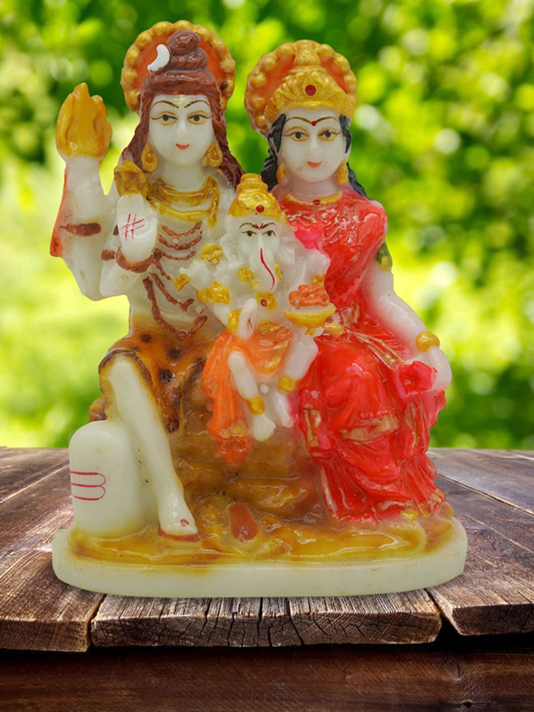 Gallery99 Off-White & Red Lord Shiva Family Idol Showpieces Price in India