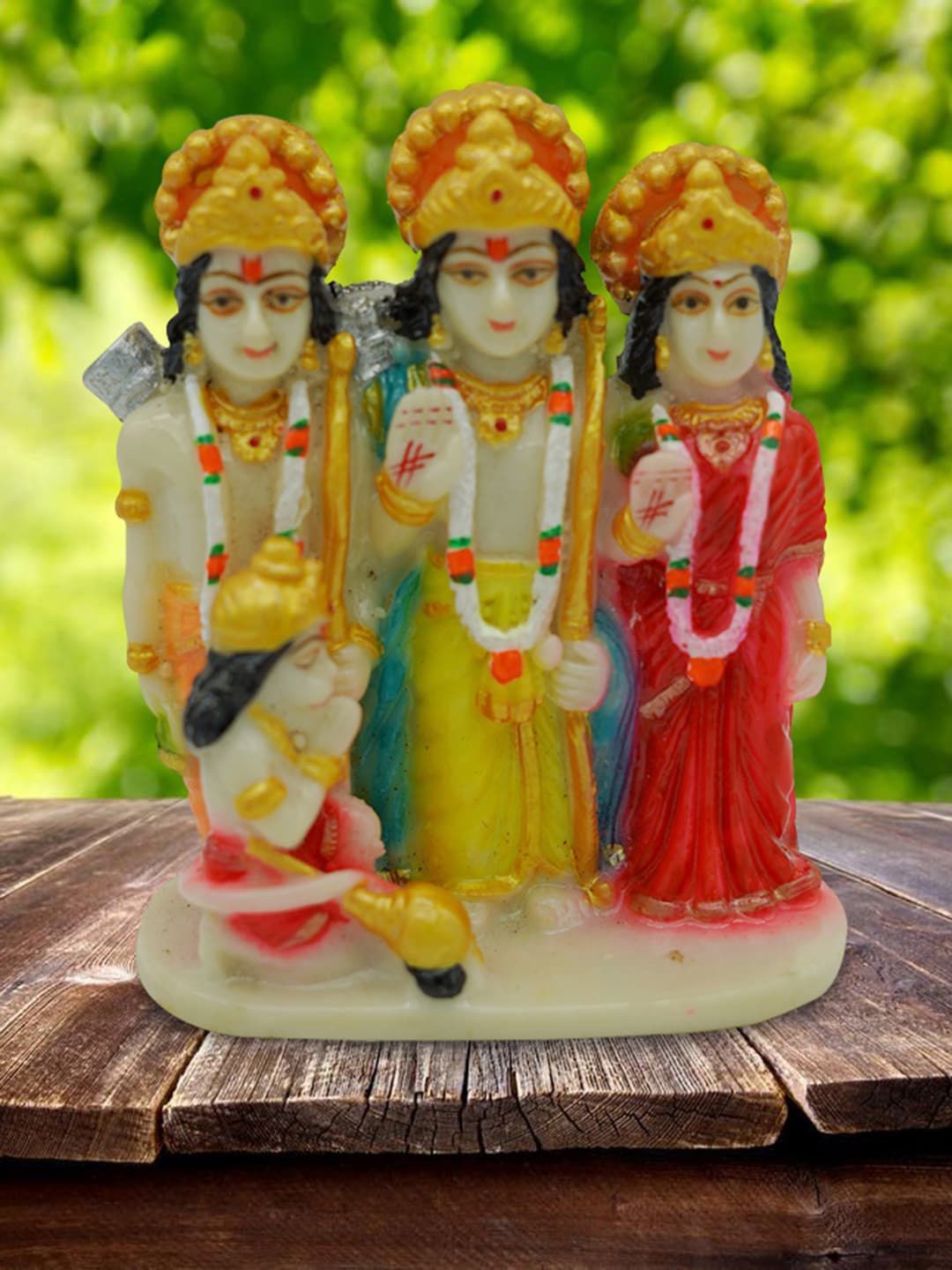 Gallery99 Cream & Yellow Handpainted Ram Darbar Idol Showpieces Price in India
