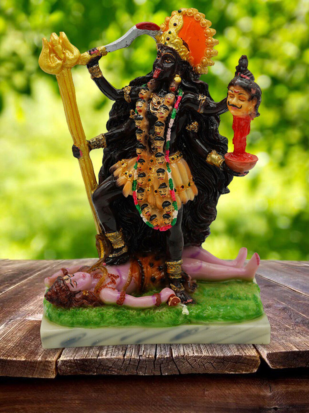 Gallery99 Black & Orange Goddess Kali Mata Idol Showpieces Price in India