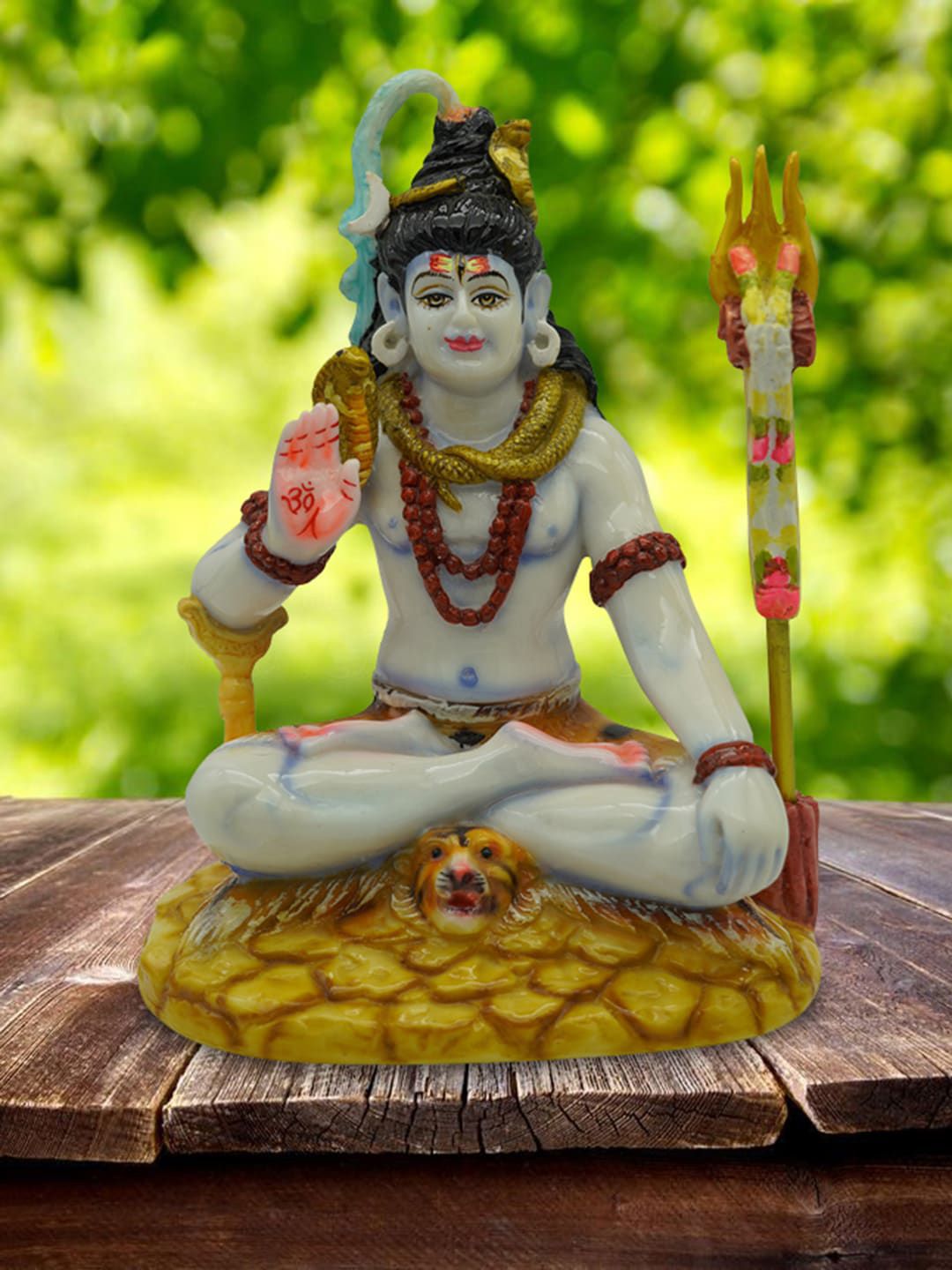 Gallery99 Yellow & Blue Hand-Painted Lord Shiv Ji Showpiece Price in India
