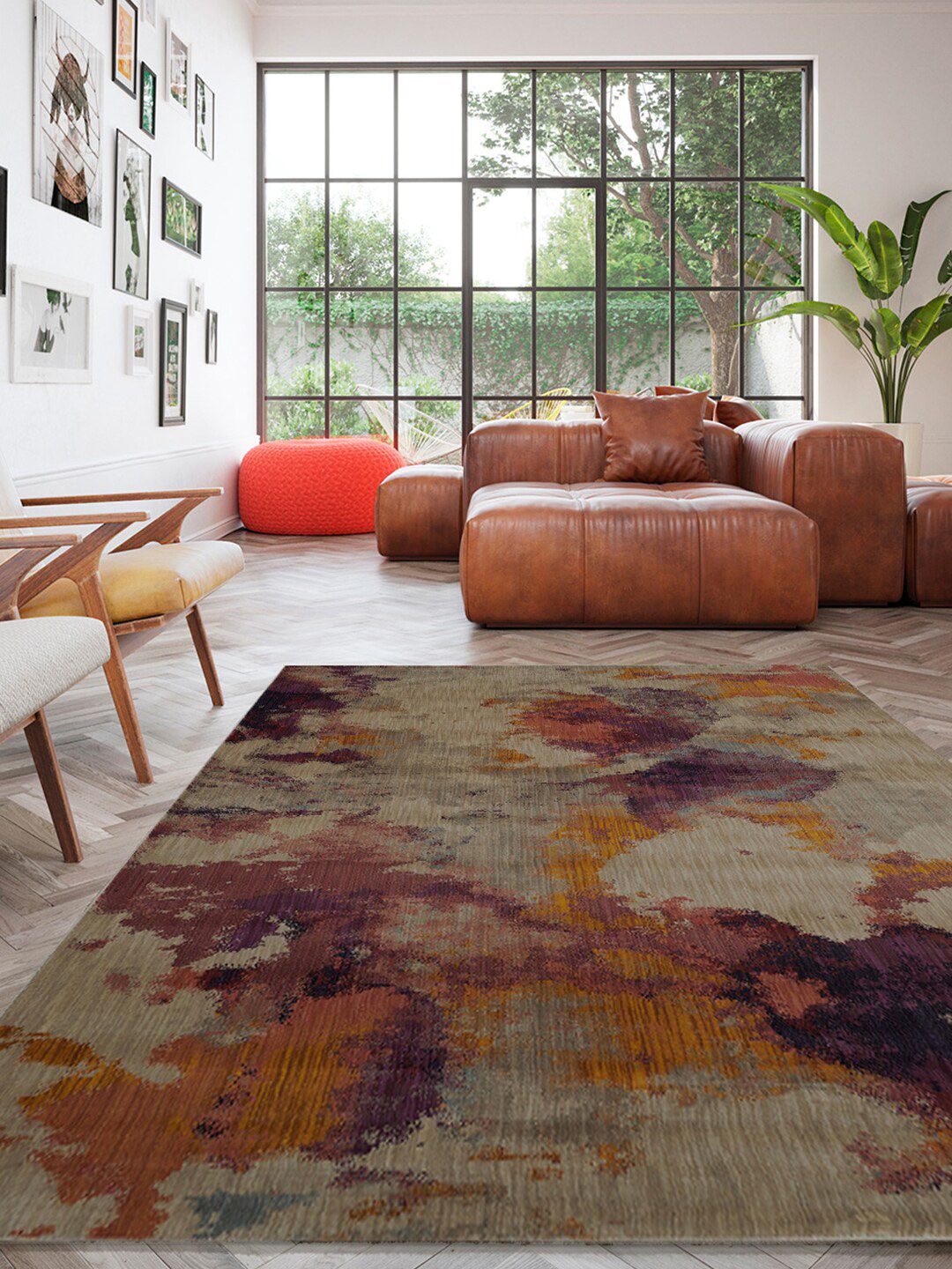 DDecor Multicoloured Abstract Printed Rectangular Carpet Price in India