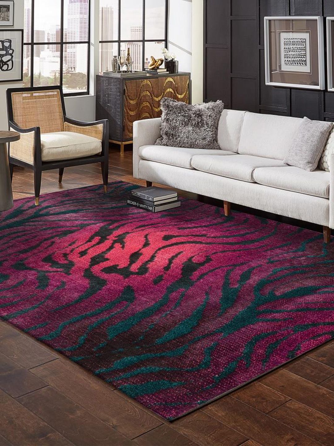 DDecor Red Abstract Printed Carpets Price in India