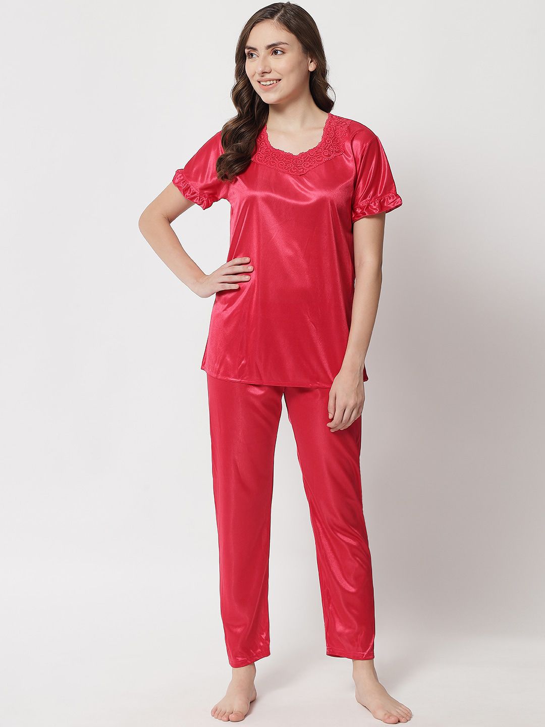 Klamotten Women Red Night suit Price in India