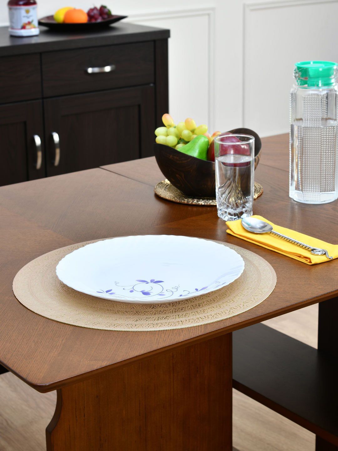 Athome by Nilkamal Set of 3 Gold Round Table Placemat Price in India