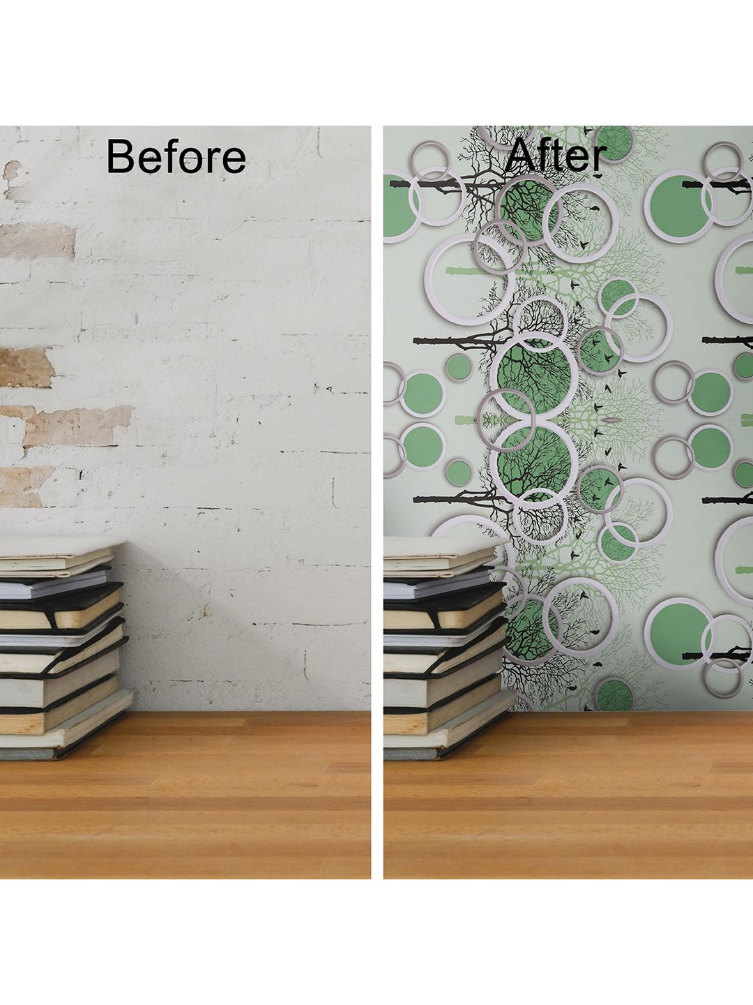 Ispace Green Printed Self Adhesive and Waterproof Wallpaper Price in India