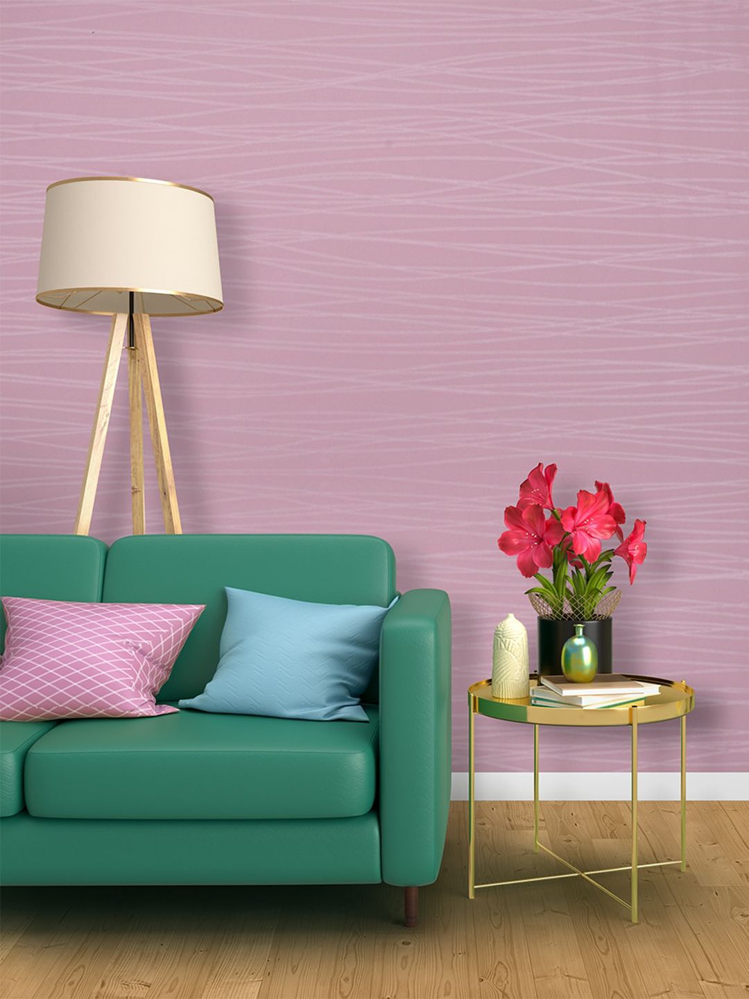 Ispace Pink Printed Self Adhesive and Waterproof Wallpaper Price in India