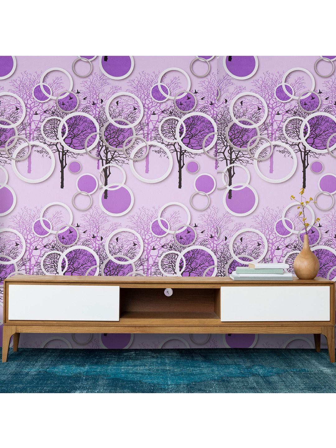 Ispace Purple Self-adhesive & Waterproof Wallpaper Price in India