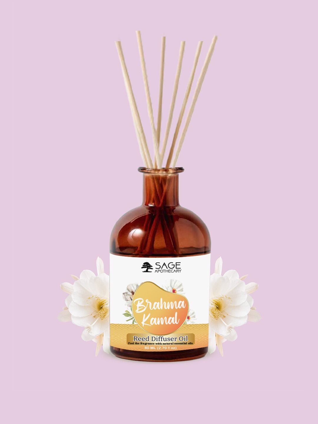 SAGE APOTHECARY Brahma Kamal Reed Diffuser Oil For Aromatherapy 80 ml Price in India