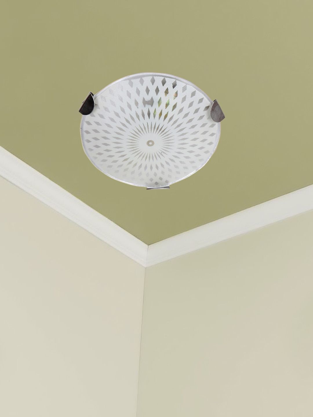 MFD HOME FURNISHING White Solid Glass Ceiling Lamp Price in India