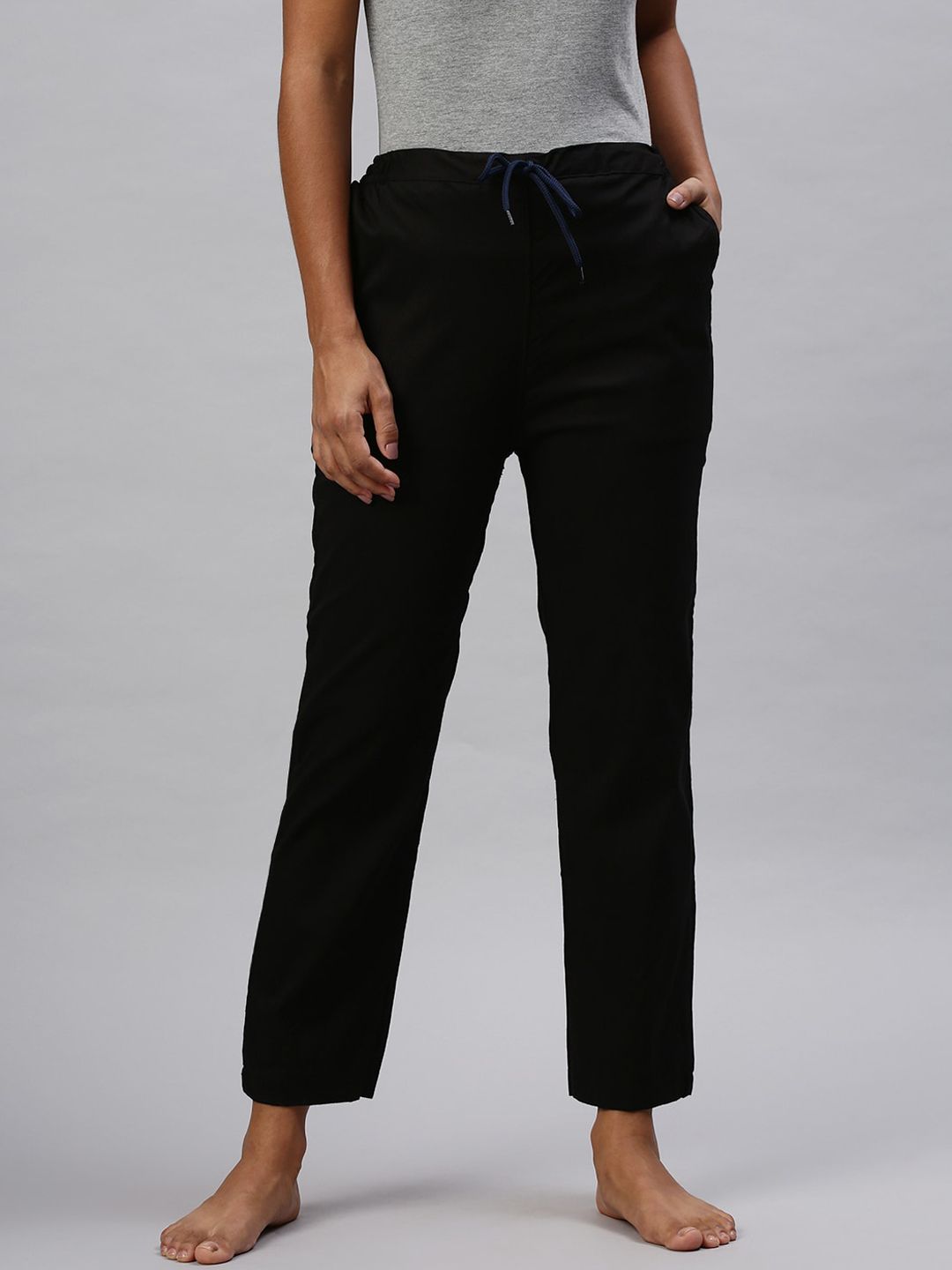 Kryptic Women Black Solid Lounge Pants Price in India