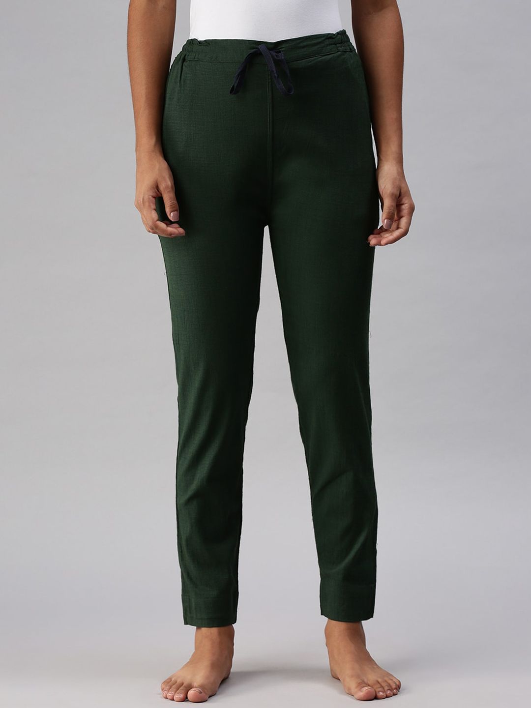 Kryptic Women Green Solid Lounge Pants Price in India