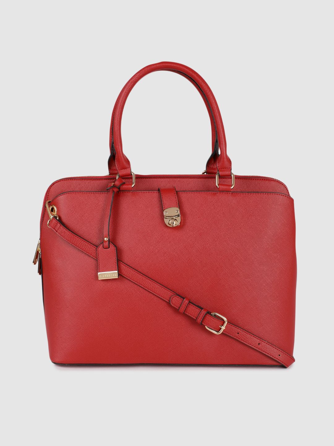 Van Heusen Red PU Structured Handheld Bag Price in India