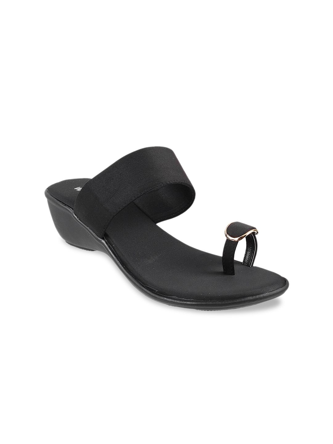 WALKWAY by Metro Black Wedge Sandals Price in India