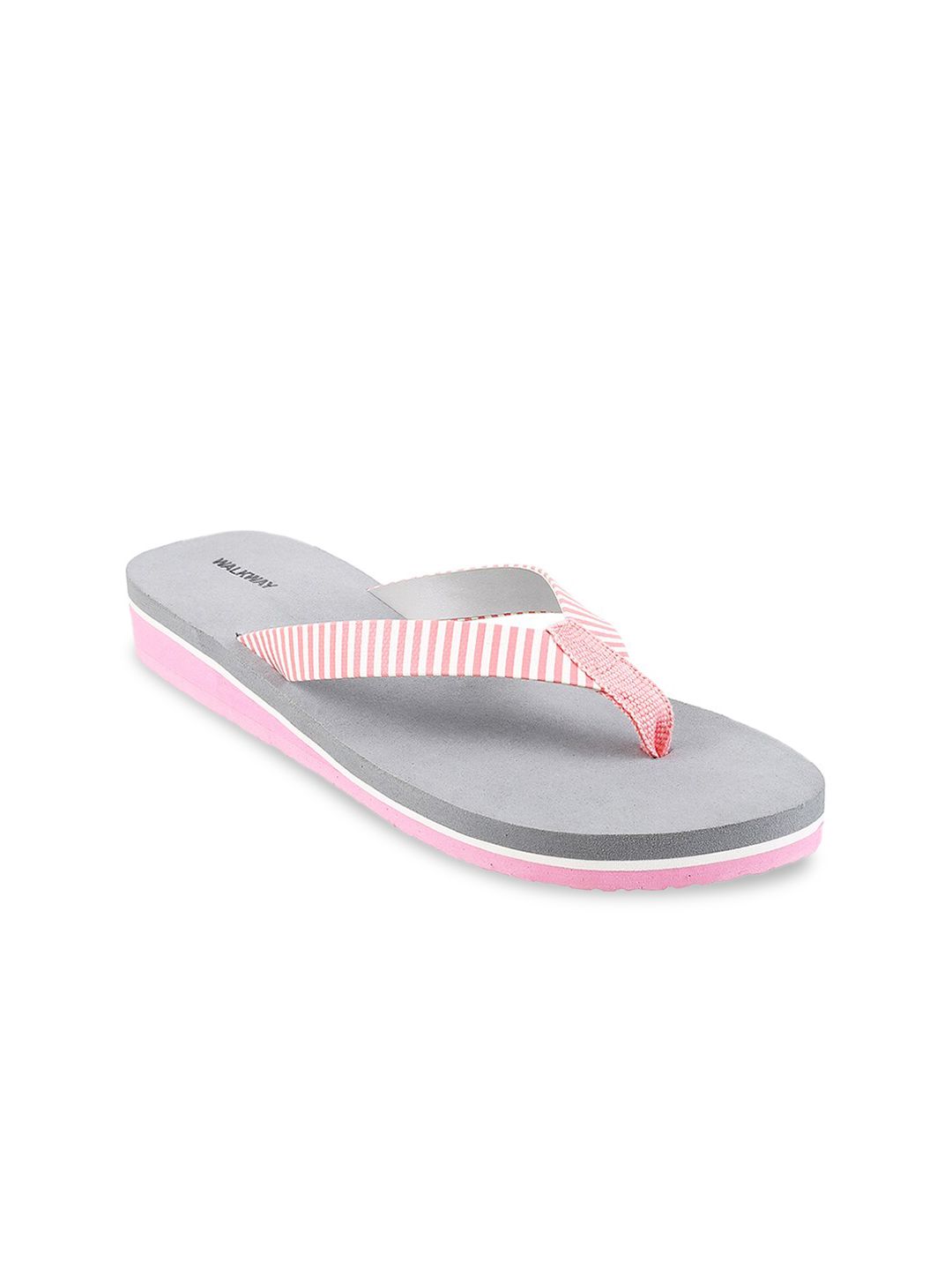 WALKWAY by Metro Pink Striped Wedge Sandals Price in India