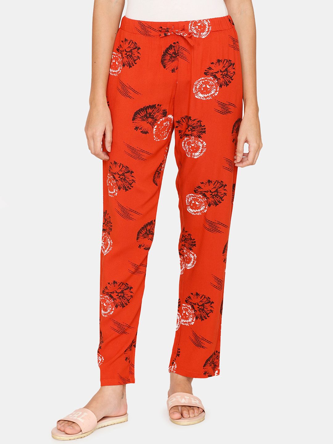 Coucou by Zivame Women Red Printed Relaxed Fit Pyjamas Price in India
