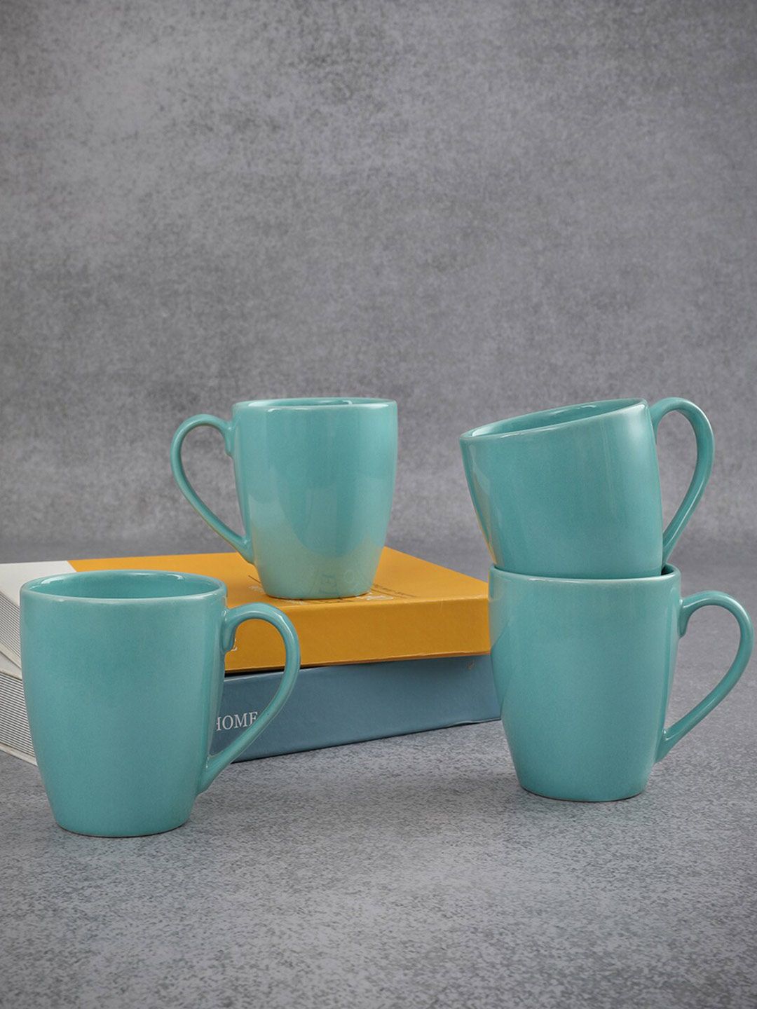 HomeTown Blue Solid Ceramic Matte Cups Set of Cups and Mugs Price in India