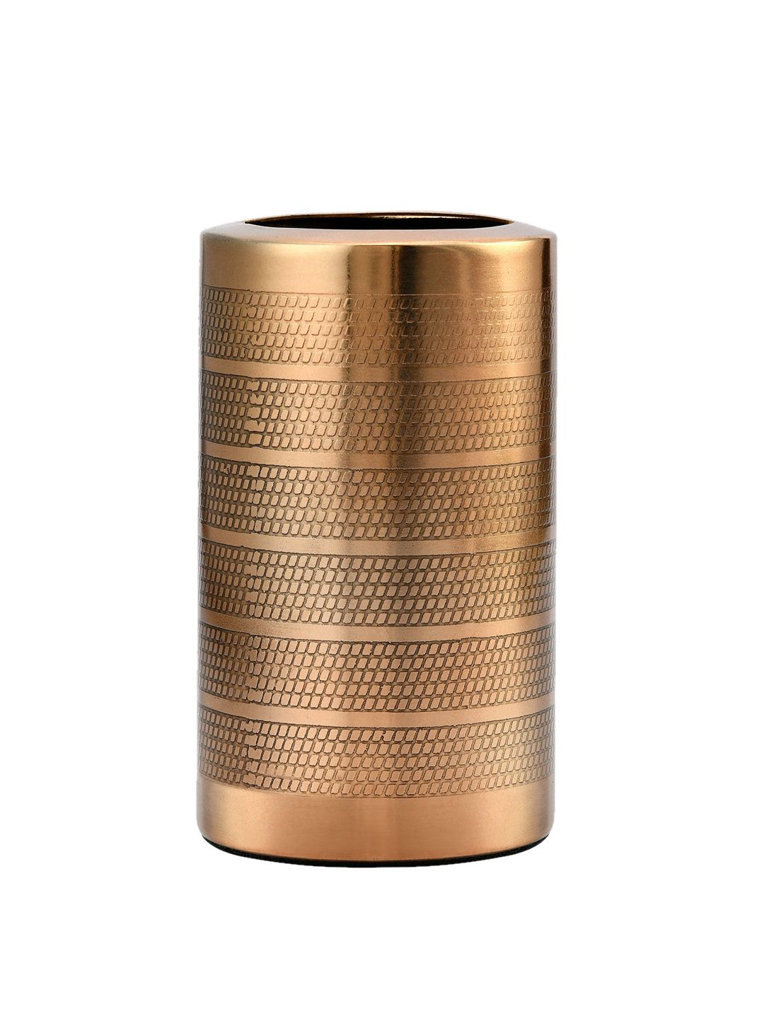 Athome by Nilkamal Gold-Toned Striped Metal Toothbrush Holder Price in India