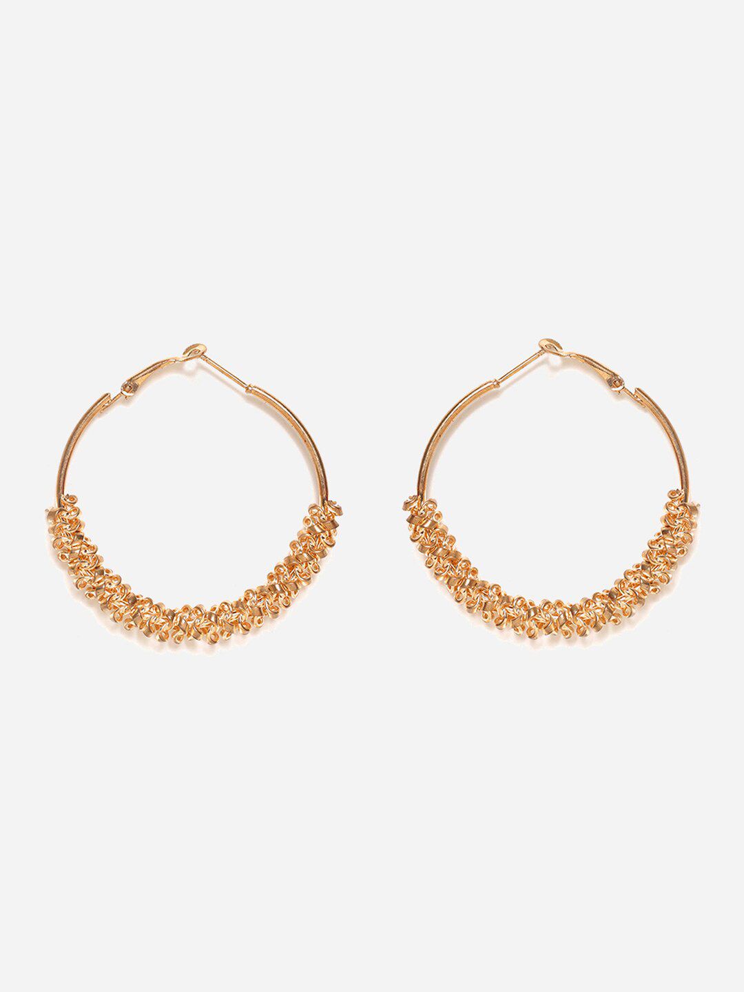 W Gold-Toned Circular Hoop Earrings Price in India