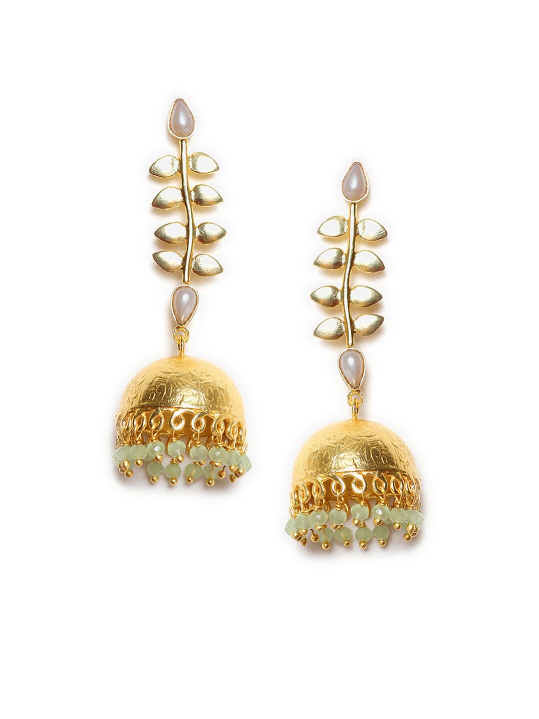 W Green Dome Shaped Jhumkas Earrings Price in India
