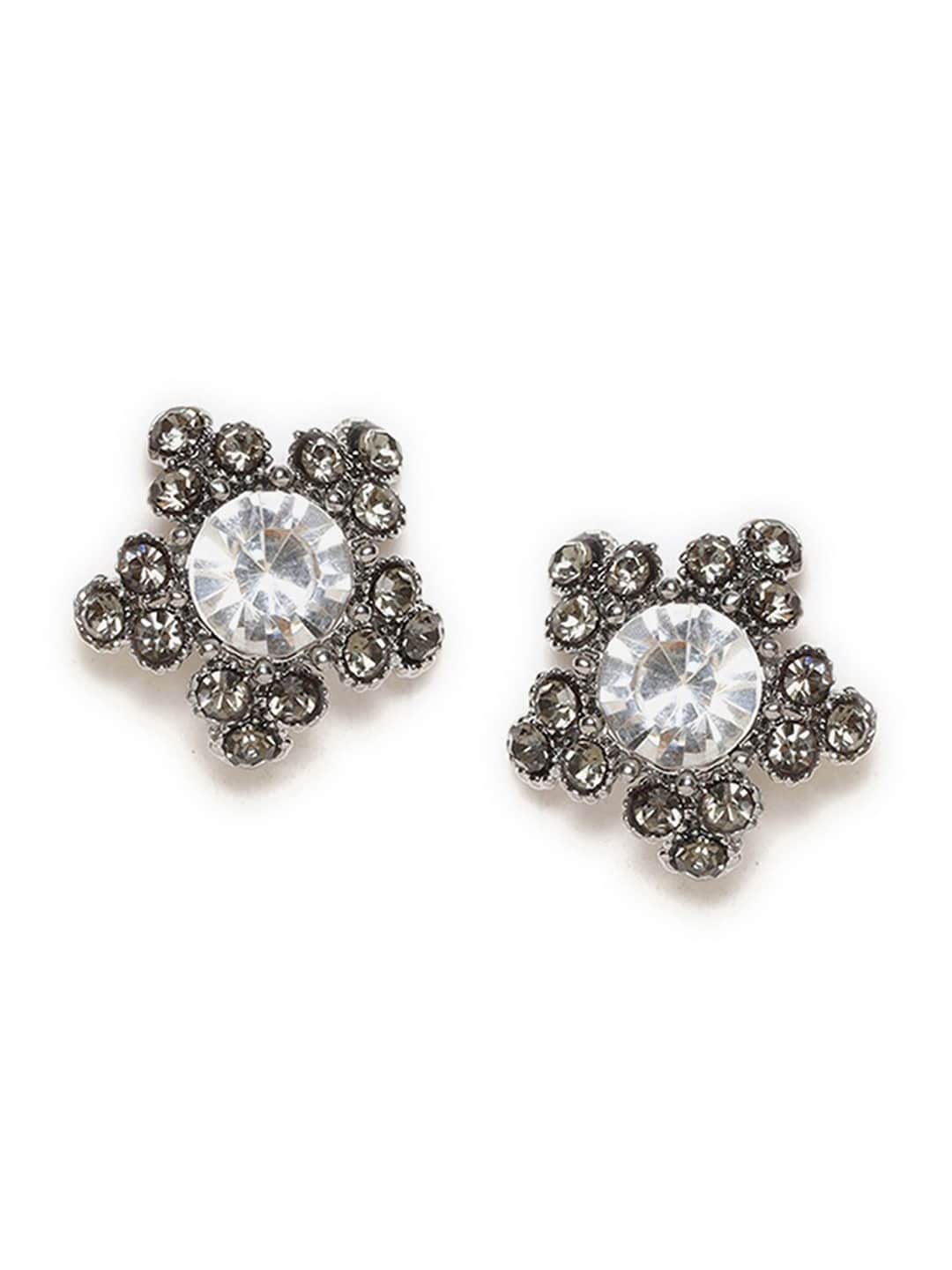 W White Floral Studs Earrings Price in India
