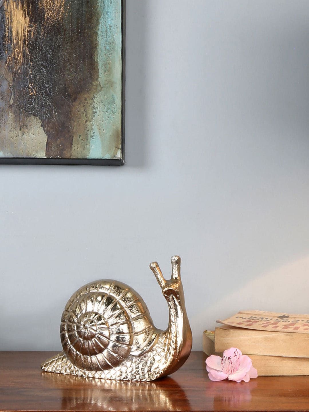 Athome by Nilkamal Gold Toned Snail Metal Showpiece Price in India