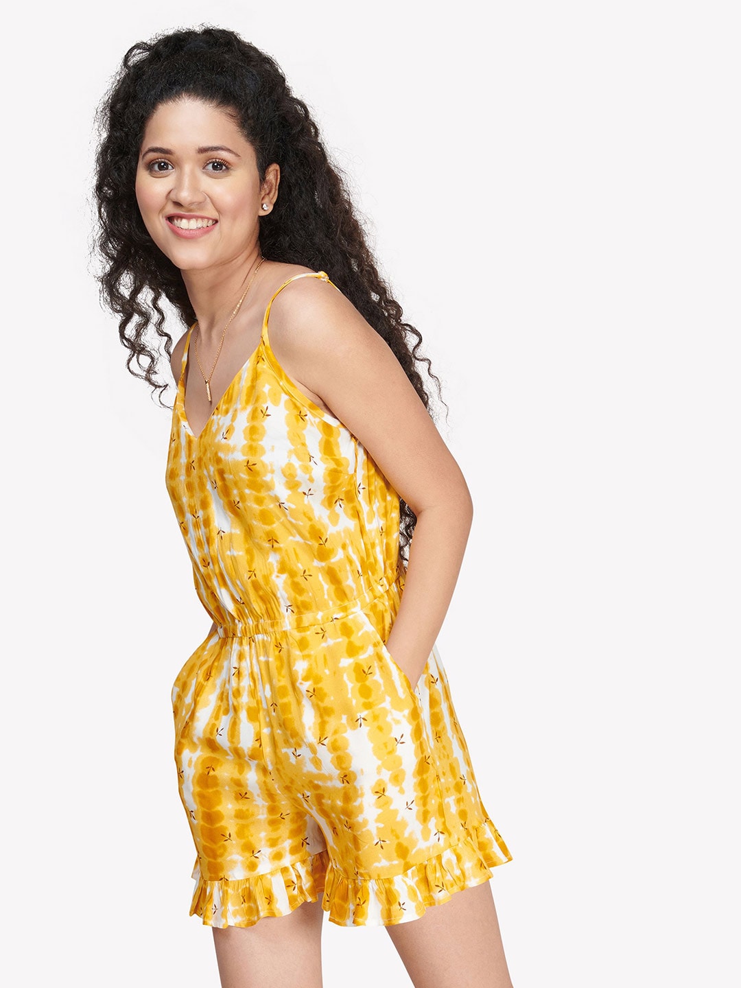 VASTRADO Yellow Printed Jumpsuit Price in India