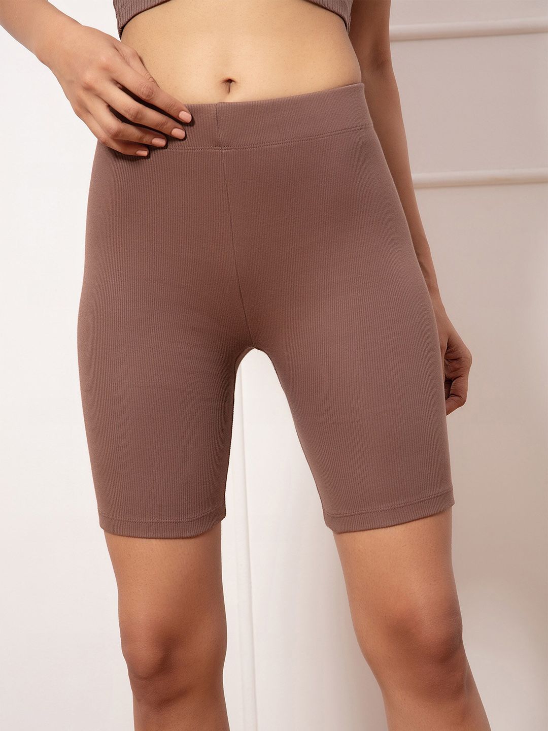 20Dresses Women Brown Slim Fit Cycling Sports Shorts Price in India