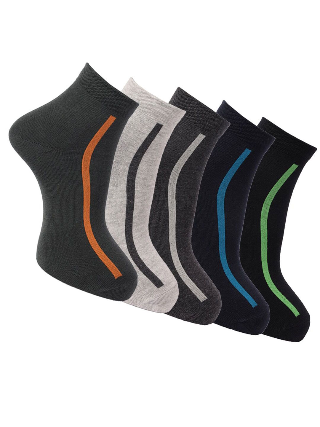 Dollar Socks Men Pack of 5 Assorted Ankle Length Cotton Socks