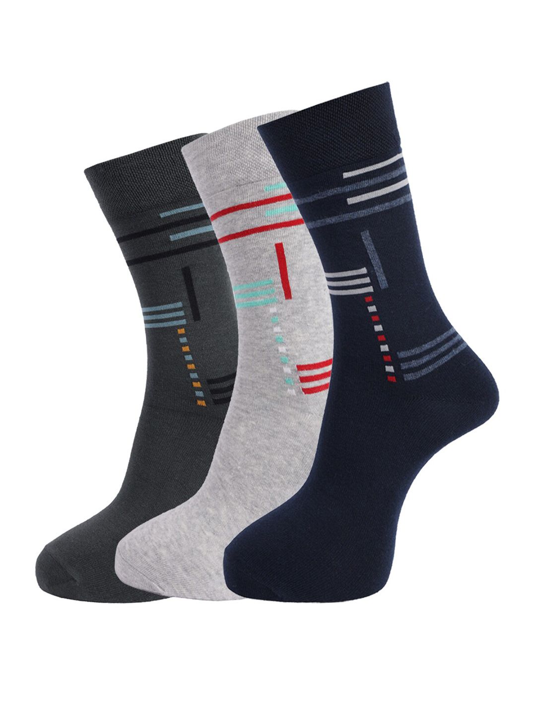 Dollar Socks Men Pack Of 3 Assorted Above Ankle Length Socks