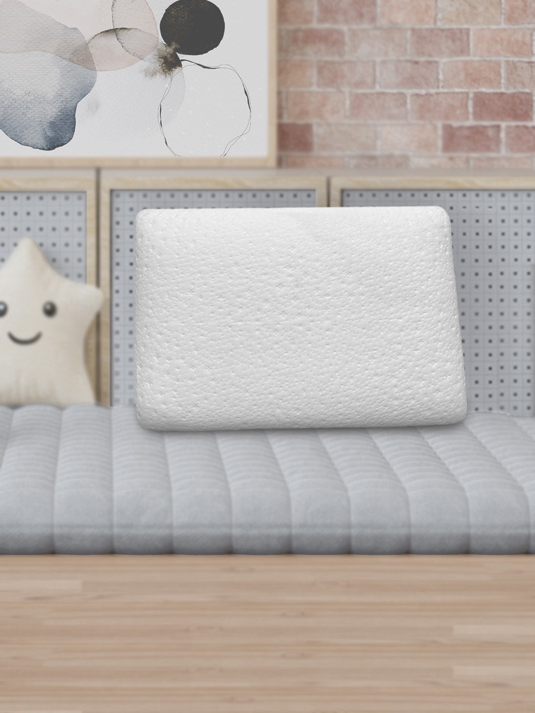 YK White Solid Memory Foam Sleep Pillow Price in India