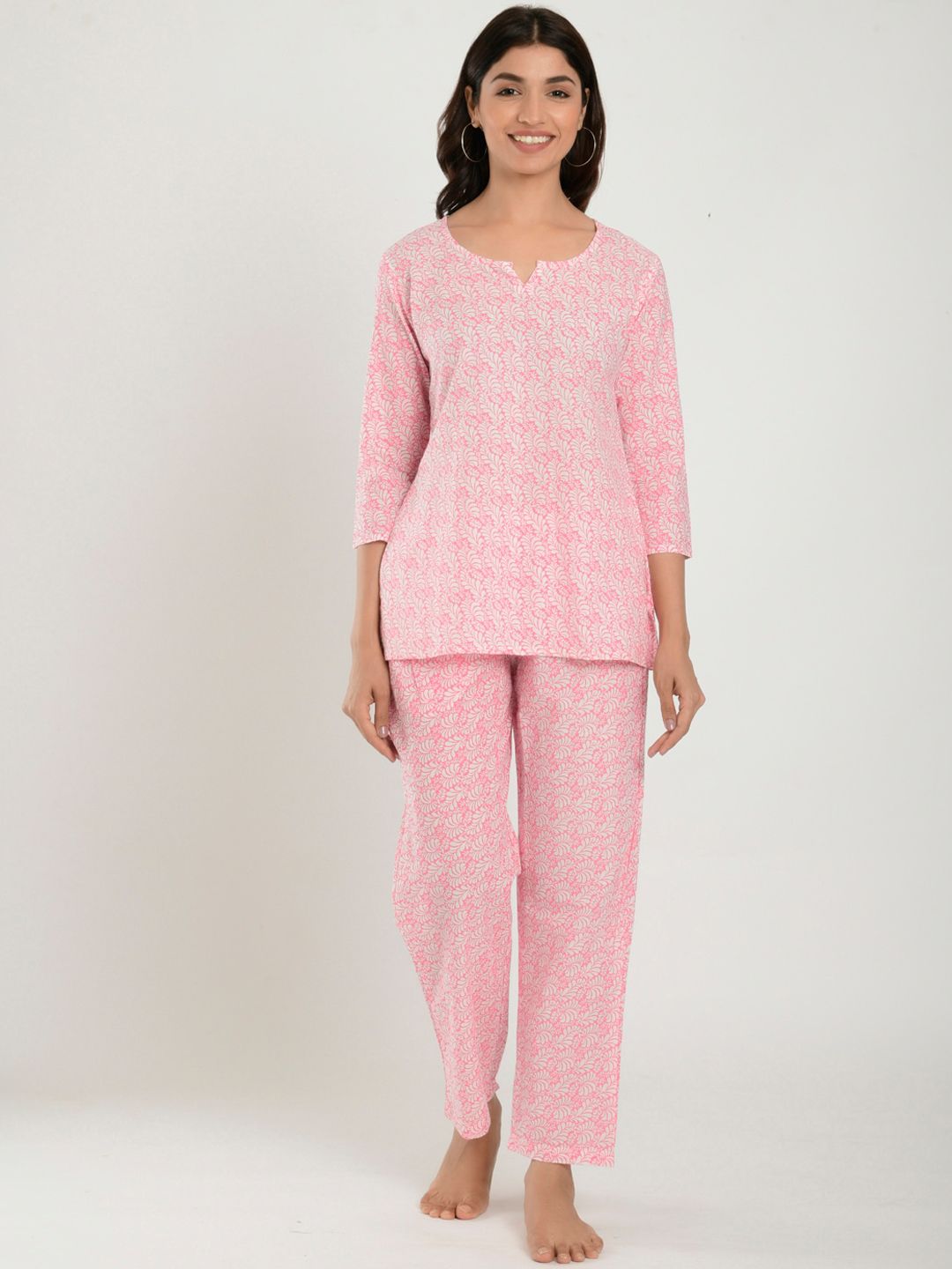 CRAFIQA Women Pink Printed Night suit Price in India