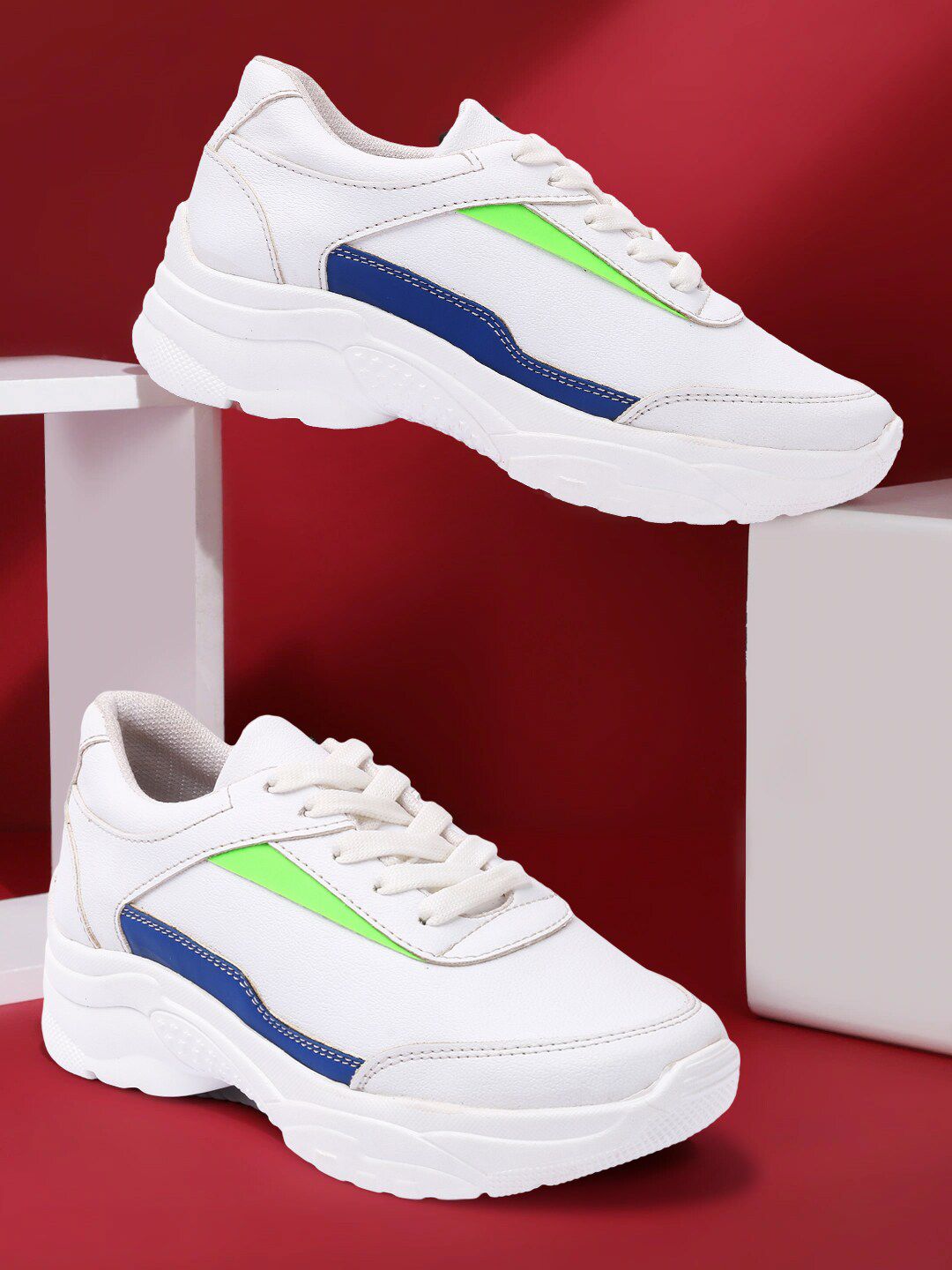 FASHIMO Women Blue Colourblocked Sneakers Price in India