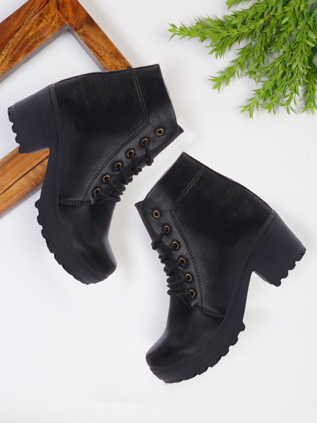 FASHIMO Women Black Solid High Top Regular Boots Price in India