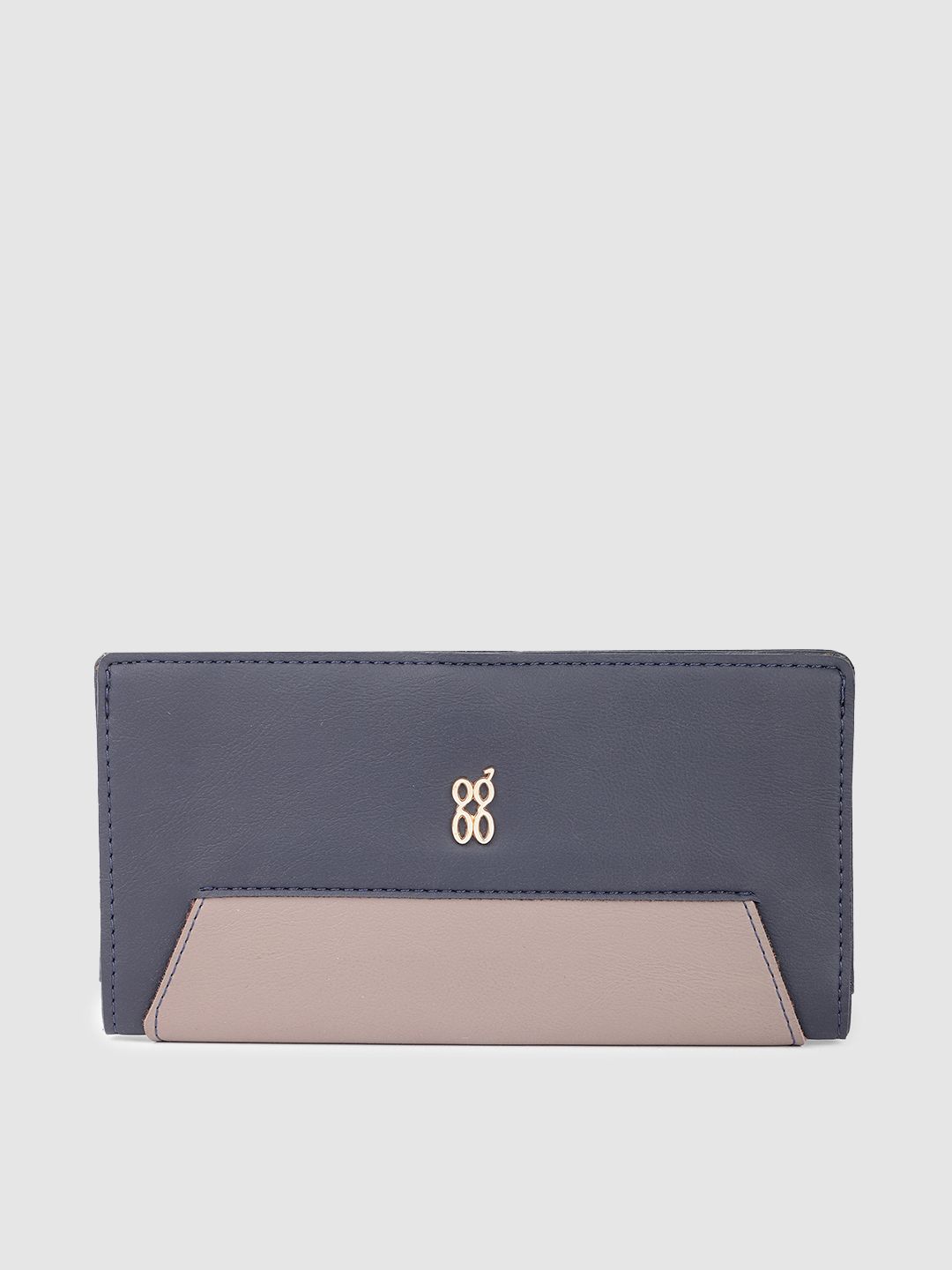 Baggit Women Navy Blue & Taupe Two Fold Wallet Price in India