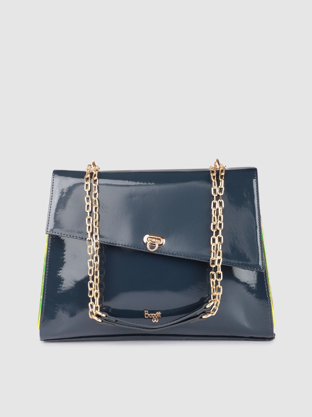 Baggit Women Navy Blue Structured Shoulder Bag Price in India