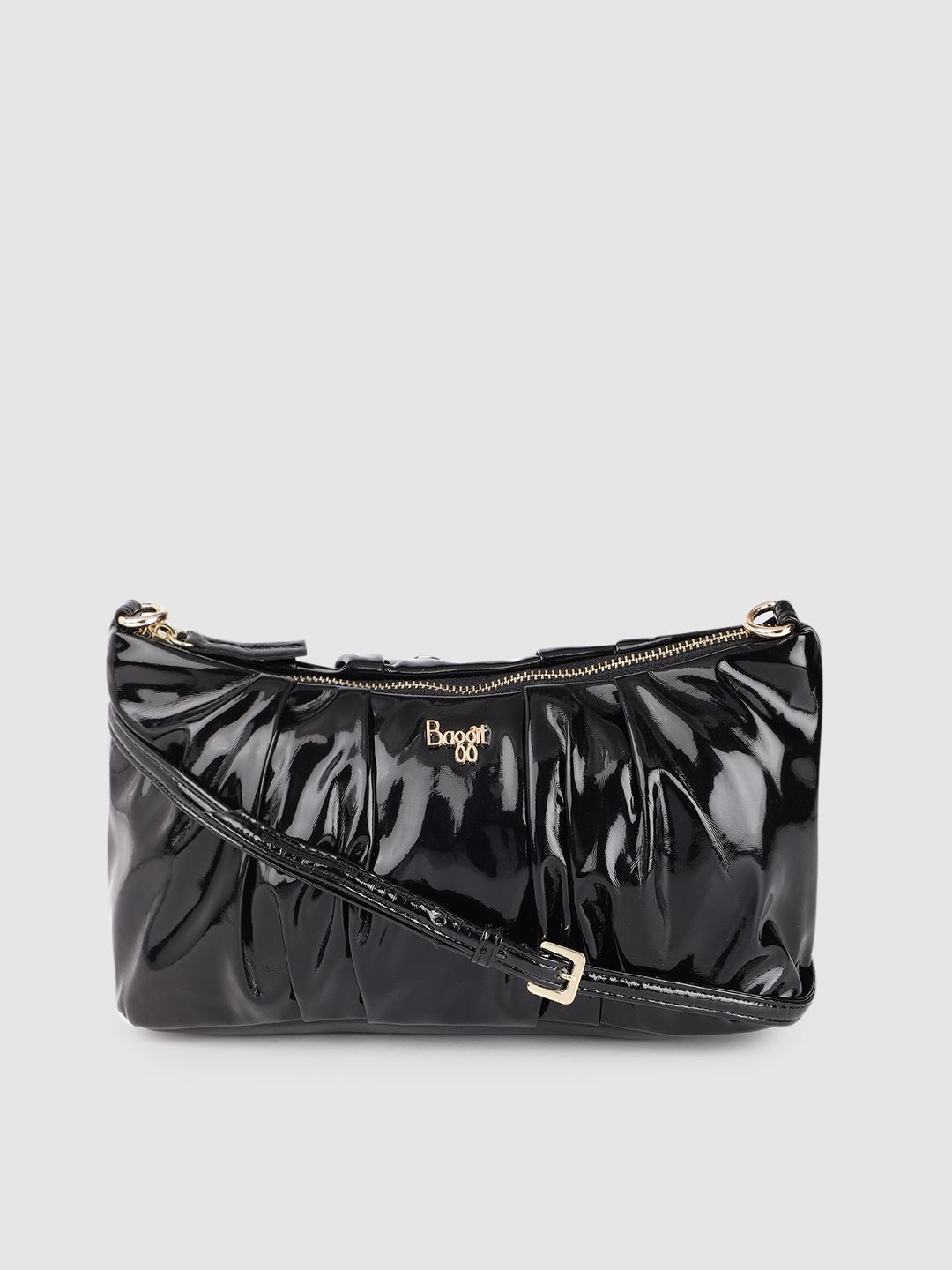 Baggit Women Black PU Structured Sling Bag Price in India