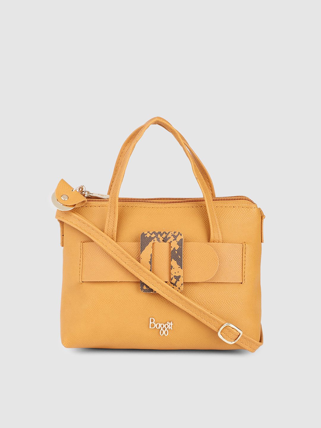 Baggit Mustard Textured Structured Sling Bag Price in India