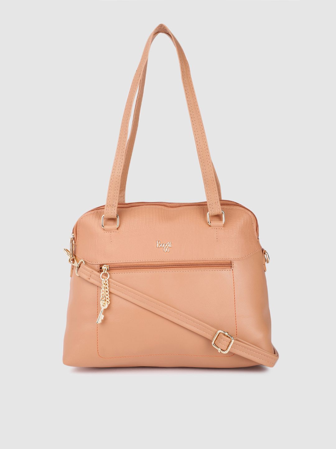 Baggit Women Beige Structured Shoulder Bag Price in India