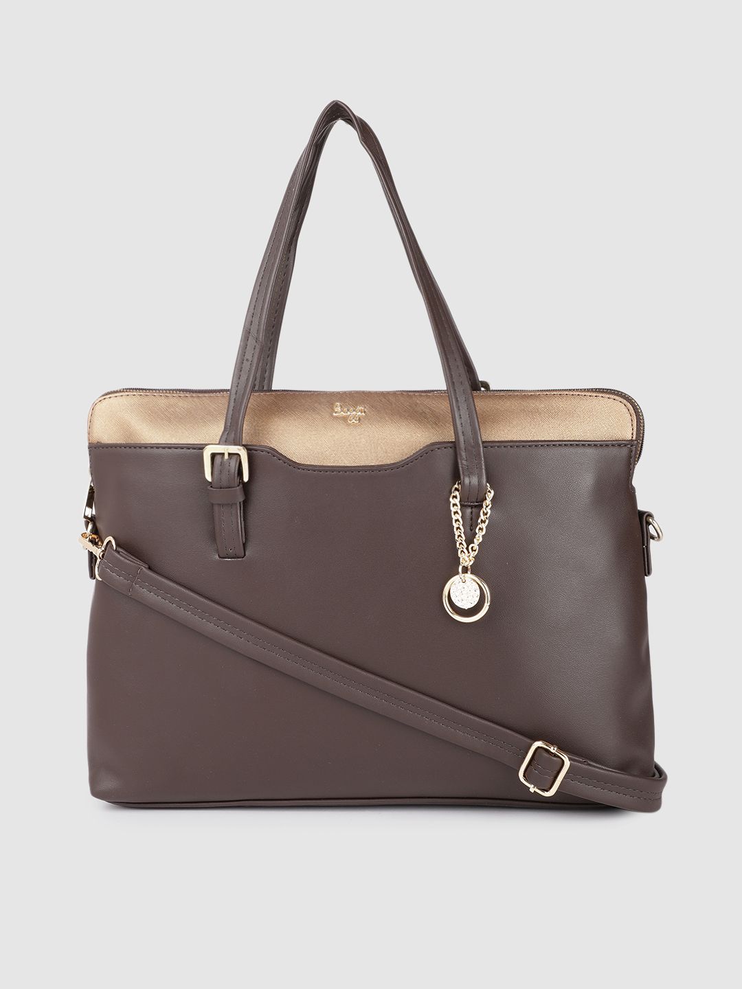 Baggit Brown Structured Handheld Bag Price in India