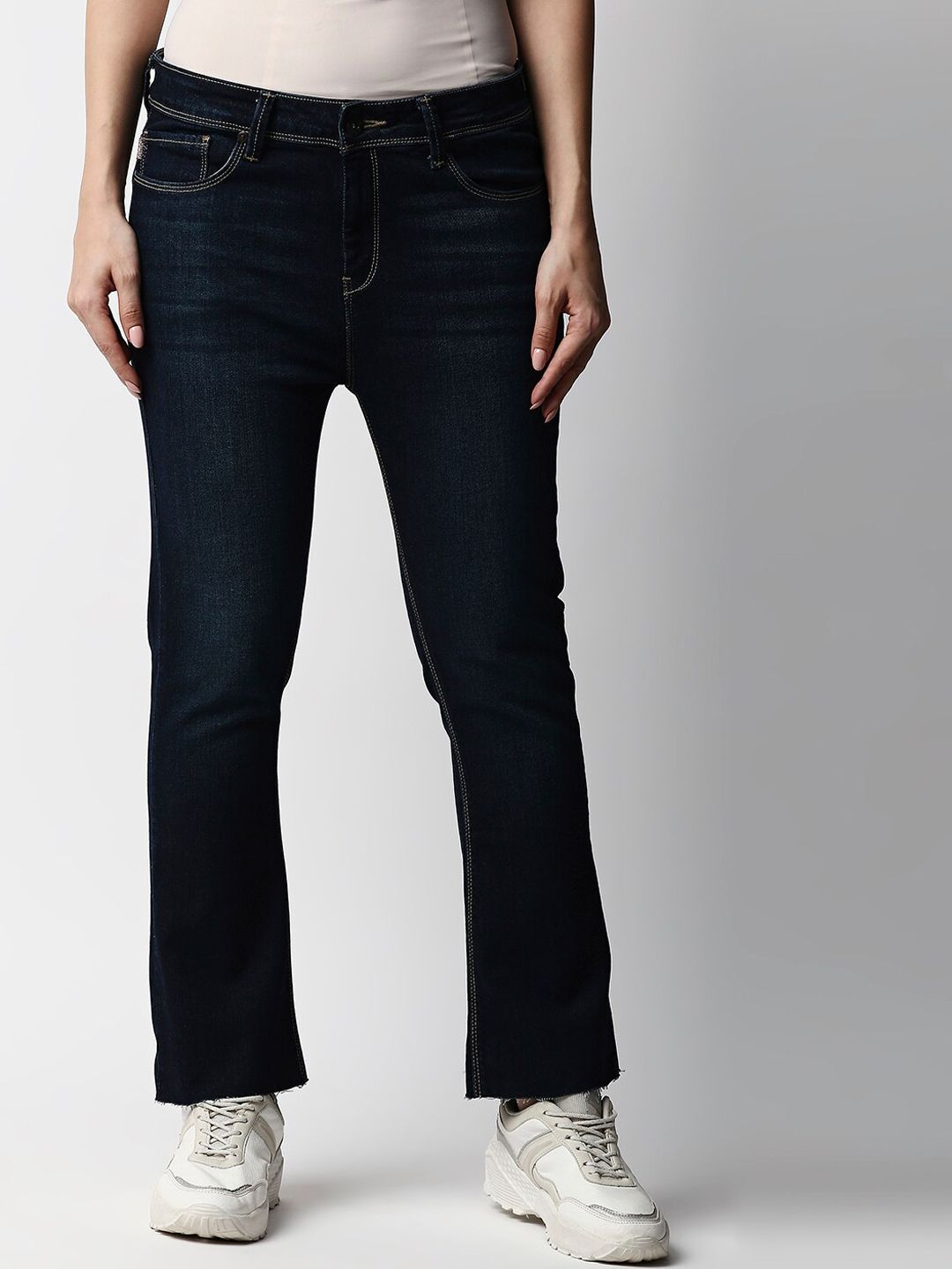 Pepe Jeans Women Blue Flared High-Rise Jeans Price in India