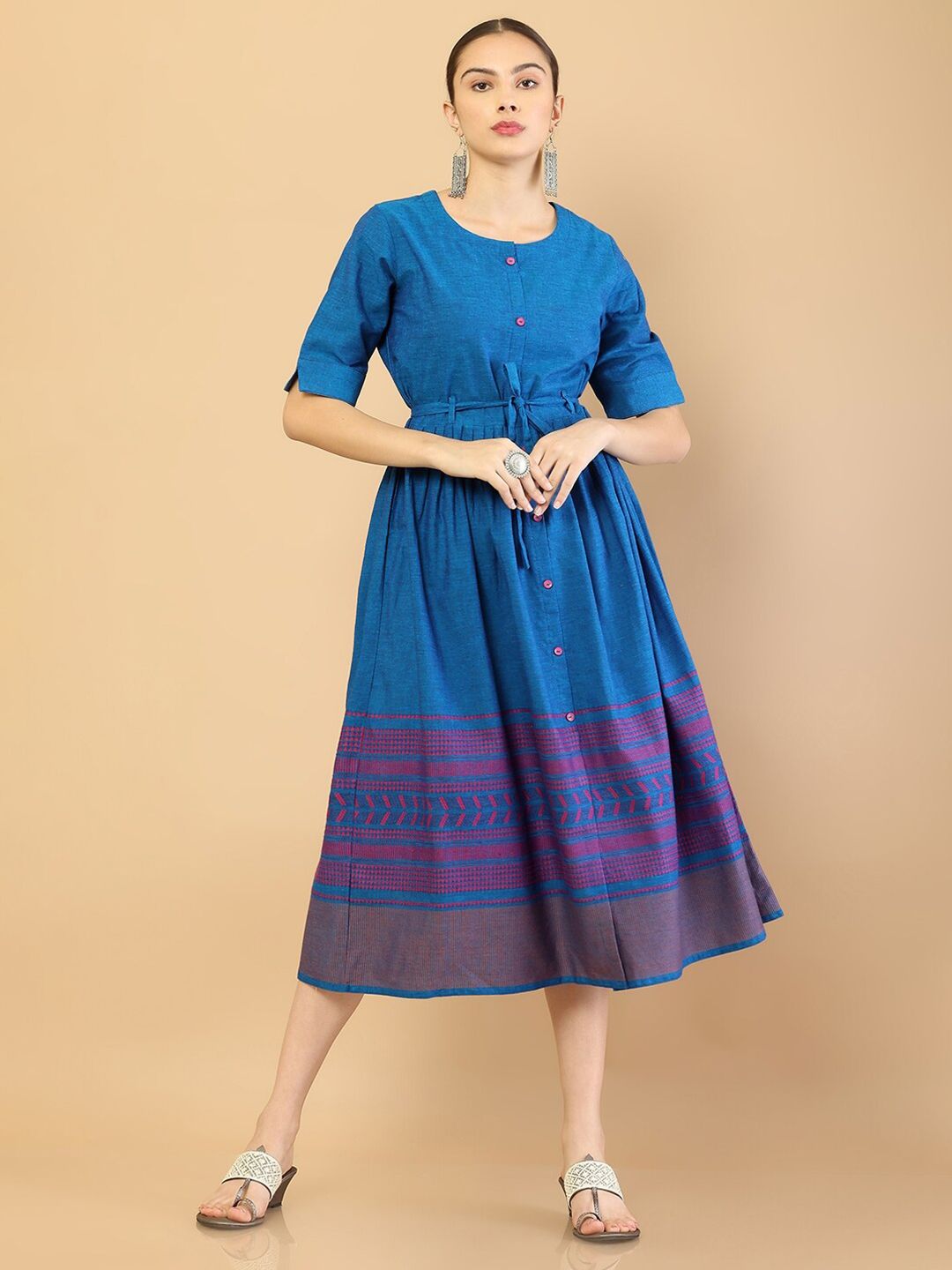 Soch Blue Ethnic Midi Dress Price in India