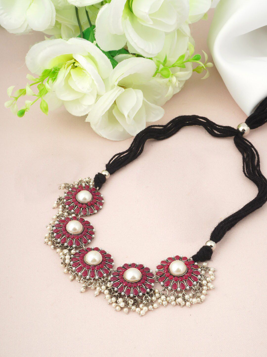 Urmika Women Red Necklace and Chains Price in India