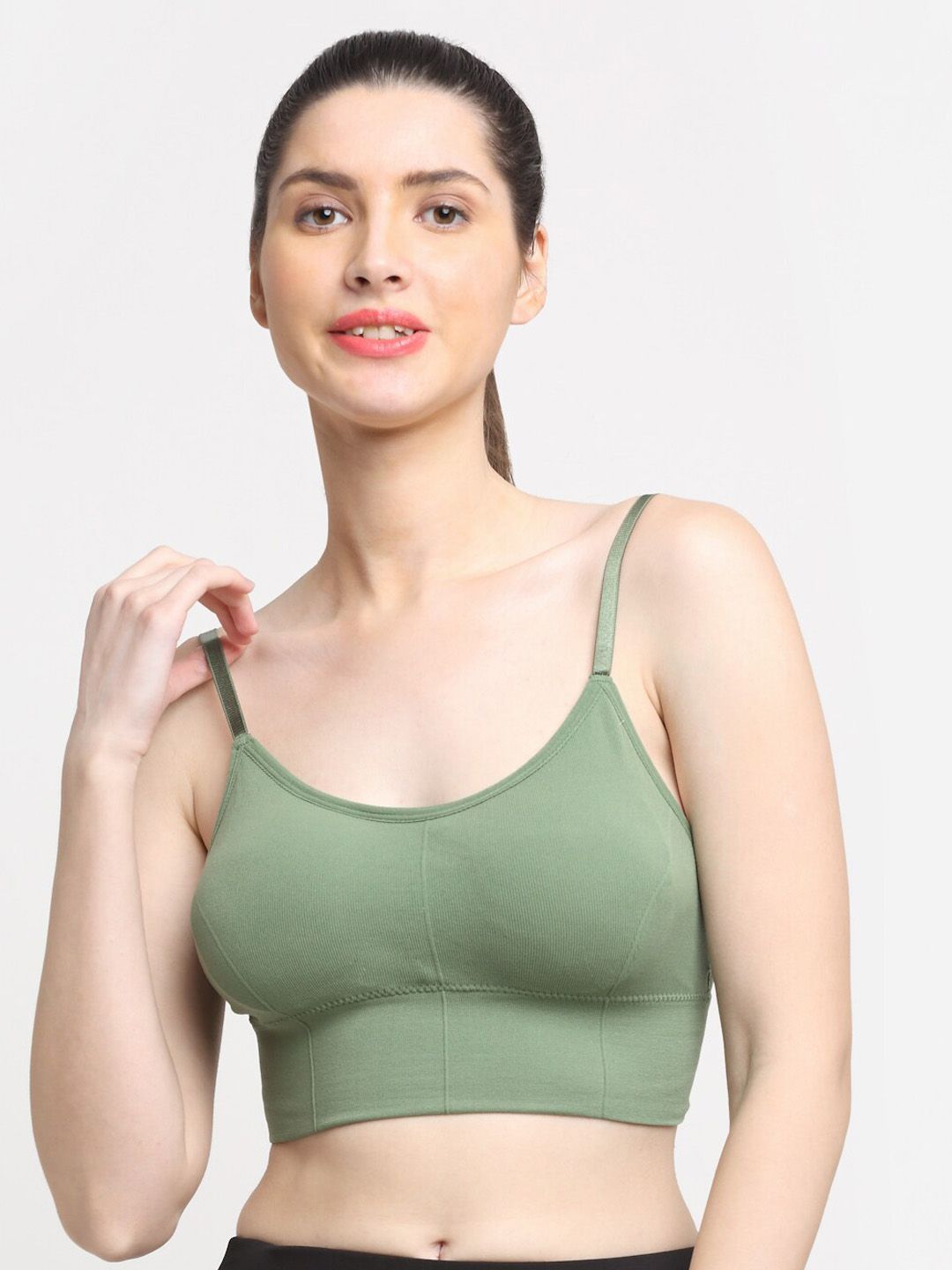 Friskers Olive Green Bra Lightly Padded Price in India